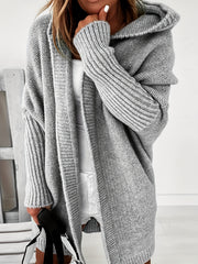 Oversized Hooded Cardigan for Winter And Autumn, Long-Sleeve Casual Sweater, Women'S Clothing