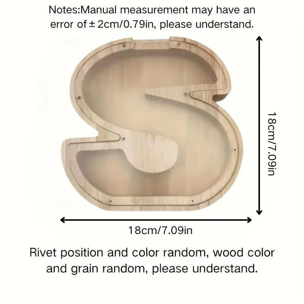 1 unique wooden letter jar - 26 creative A-Z letter storage containers, transparent design, birthday gift idea, home decoration, best friend gift, and functional holiday present.