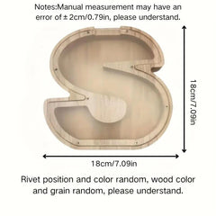 1 unique wooden letter jar - 26 creative A-Z letter storage containers, transparent design, birthday gift idea, home decoration, best friend gift, and functional holiday present.