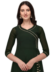Estationeryhouse Women's Georgette Anarkali Kurta Kurti with Dupatta (Bottoms not Included)