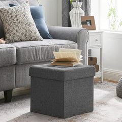 Storage Stool Padded Foldable Bench, Chest with Lid, 40L Capacity, Holds Up to 300kg, for Bedroom, Hallway, Living Room