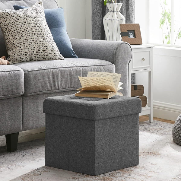 Storage Stool Padded Foldable Bench, Chest with Lid, 40L Capacity, Holds Up to 300kg, for Bedroom, Hallway, Living Room