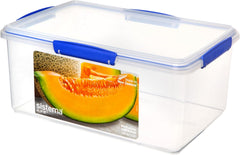 Sistema KLIP IT Food Storage Container | 7 L | Stackable & Airtight Fridge/Freezer Food Box with Lid | Bpa-Free Plastic | Blue Clips | 1 Count