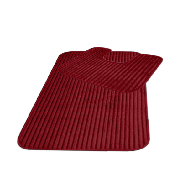 2 Piece VERTICAL Bath Mat Set Extra Soft Easy Care Plush Bath Rug + Toilet Mats Super Absorbent Non Slip Bathmat for Bathroom Toilet Shower