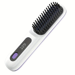 Cordless Hair Straightener Brush, Rapid heating, Hot Comb Hair Straightener for Women, Lightweight, Type-C Charging Port, Anti-Scald, Lightweight, USB Rechargeable