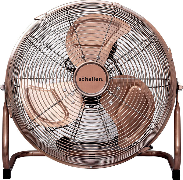 Schallen Copper Metal High Velocity Cold Air Circulator Adjustable Floor Fan with 3 Speed Settings (14