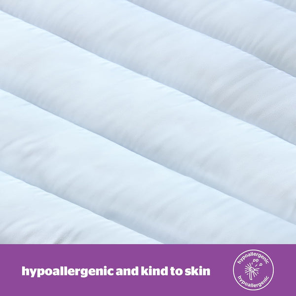 Silentnight Deep Sleep Mattress Topper Single Bed - Soft Supportive Comfortable Durable Bed Topper with Easy Fit Elasticated Straps - Hypoallergenic and Machine Washable - Single - 190X90Cm