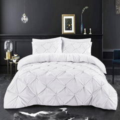 K&A® Pintuck Pinch Pleat Duvet Cover Set with Zipper Closure including Pillowcase – Ultrasoft Brushed Microfiber – Easy Care & Machine Washable