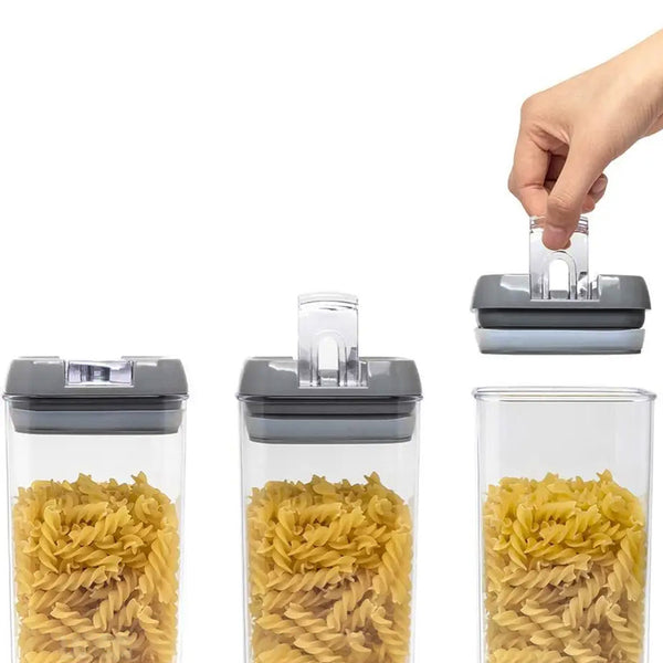 7pcs Sealed Candy Jars with Lids, Kitchen Food Storage Box Set, Stackable Pantry Organiser Jars for Cereal Flour, Sugar, Fridge Parts Kitchen Accessories