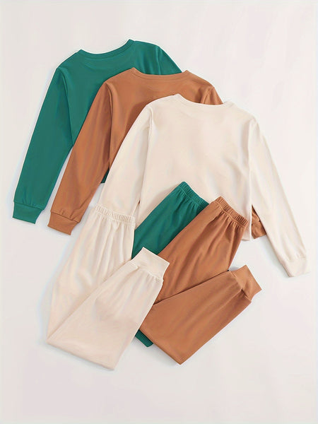 3pcs Women's Sportswear Set, Long Sleeve and Long Pants, Made of Fabric