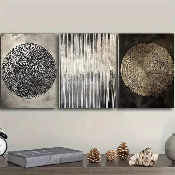 Three Wall Paintings Wall Paintings 30x40cm(11.81x 15.75inch) X3pcs Three Different Textures(1) for Home, Living Room, Coffee Shop, Office, Wall Art Decoration, Luxury Wall Hanging, 2D Flat, Perfect for Room Decor