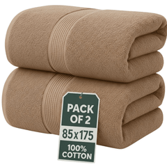 Set of 2 Jumbo Extra Large Bath Sheets – 85 x 175 cm Super Soft, Highly Absorbent, Quality Towels for Bathroom, Spa, Gym & Hotel Use