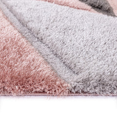 Luxury Soft Shaggy Area Rug – Modern Non-Shedding Geometric Triangles Design, High-Pile Plush Living Room Carpets, Large Thick Rug for Bedroom, Kitchen, Lounge & Home Décor – Contemporary Floor Rug & Mats