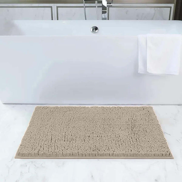 1pc Soft Chenille Bath Mat – Durable Chenille Rug with Non-Slip Backing, Stylish Bathroom Rug, Machine Washable Bath Mat, Non-Slip Area Rug for Shower Room & Home Use