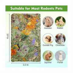 12pcs Rabbit Timothy Hay Chips Toys, Natural Bunny Molar Treats with Herbal Flowers Rabbit Chew Toys for Teeth Small Animal for Rats Chinchillas Guinea Hamsters