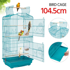 Costoffs Bird Cage Open Top Metal Birdcage with Tray, Feeders, Double-Door, 104.5cm Height