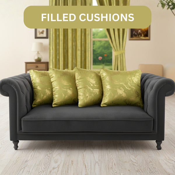 Set of 4 Marble Style Cushions Filled, Soft Decorative Pillows for Sofa, Couch, Bed & Living Room, Modern Gold Marble Pattern Accent for Home Décor