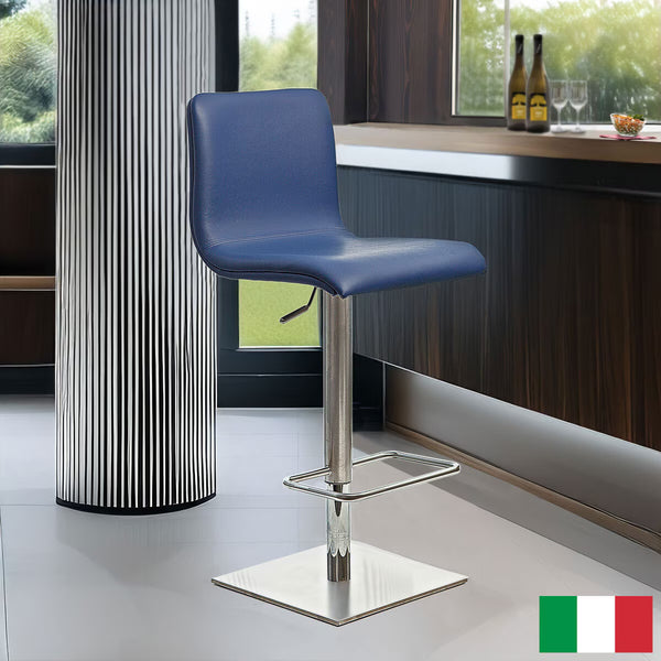 Peressini Rio Blue Faux Leather Gas Lift Bar Stool – CHERISH LEWIS