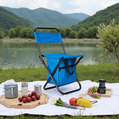 1PC Folding Chair with Storage, Foldable Fishing Seat Lightweight Chair, Portable Chair Home, Small/Large More Colors