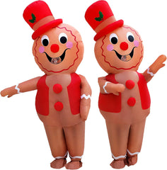 Christmas Gingerbread Man Inflatable Costume Christmas Party Blow-Up Costume Party Costume for Adult//Christmas Parade(Gingerbread Man)