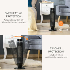 HOMCOM 1000W 3412 BTU Electric Tower Space Heater , Remote Included