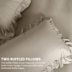 3-Piece Ruffle Frilled Duvet Cover Set – Soft, Comfortable Bedding with Pillowcases, Button Closure, Elegant Layered Design