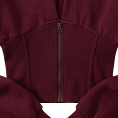 Women 2Pc Corset Fit Set Zip Tracksuit Set Hoodie and Jogger with Zip Front, Ladies Long Sleeves and Straight Leg Pants, All Seasons, Coord Top Set