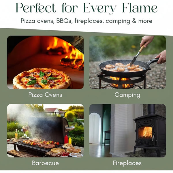 200 Pack Wood Wool Firelighters for Log Burners, BBQ & Camping Quick Light Natural Fire Starters, Clean Burning