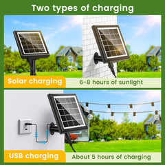 Dimmable Solar Outdoor String Lights - 100ft/60ft/50ft G40 Solar Powered Garden Lights, Remote 3 Timer 8 Modes Waterproof Outside Festoon Lights for Gardens Patios Fences Pergolas