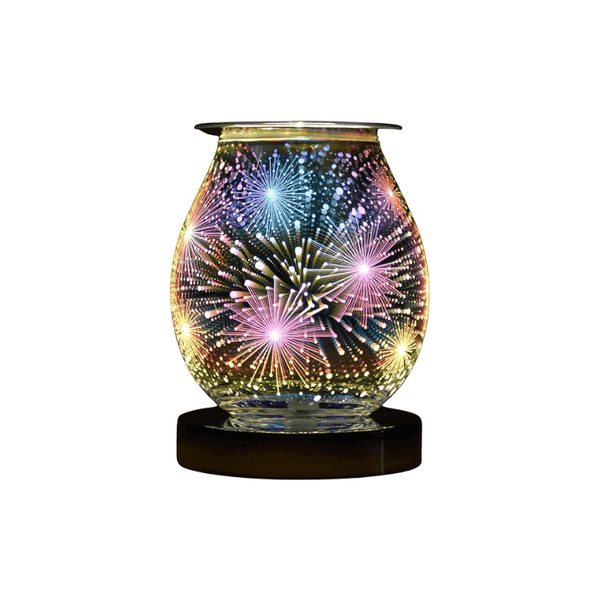 3D Firework & Lightning Effect Electric Wax Melt Burner Lamp – Aromatherapy Oil Burner, Fragrance Diffuser & Warmer for Home Décor, Bedroom & Living Room – Decorative 17cm Touch Lamp