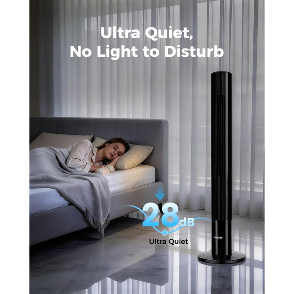 43' Tower Fan, Quiet Floor Fan with 28dB Low Noise, 3 Speeds, 2 Modes, 85° Oscillation, 12H Timer, LED Display, for Bedroom, Office and Home