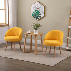 Set of 2 Small Accent Occasional Lounge Sofa, Guest Reception Sofa Chair Office Chair, Tub Chairs Upholstered Fabric with Solid Wood Legs