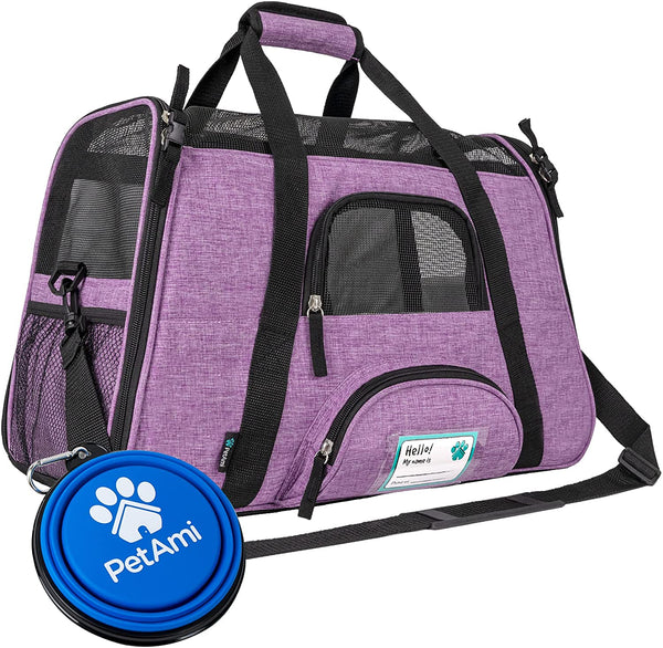 Petami Airline Approved Pet Carrier for Cat, Soft Sided Dog Carrier for Small Dogs, Cat Travel Supplies Accessories for Indoor Cats, Ventilated Pet Carrying Bag Medium Large Kitten Puppy, Large Pink