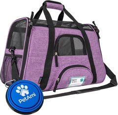 Petami Airline Approved Pet Carrier for Cat, Soft Sided Dog Carrier for Small Dogs, Cat Travel Supplies Accessories for Indoor Cats, Ventilated Pet Carrying Bag Medium Large Kitten Puppy, Large Pink