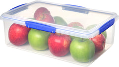 Sistema KLIP IT Food Storage Container | 7 L | Stackable & Airtight Fridge/Freezer Food Box with Lid | Bpa-Free Plastic | Blue Clips | 1 Count