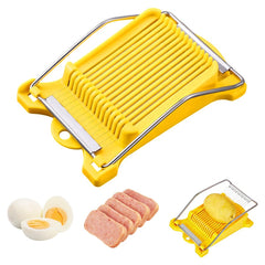 Upgrade Hand Luncheon Meat Slicer, Manual Egg Cutter, Multi-Purpose Kitchen Tool for, Cheese Bananas, Avocados, Vegetables Dishwasher Safe, Rust-Resistant (yellow, 10-Wire)