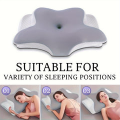 1pc Slow Rebound Cervical Pillow, Ergonomic Neck Contour Support for Side Sleep, Machine Washable Cool Soft Pillow Cover