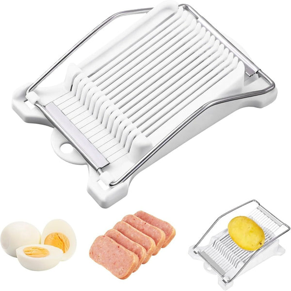 Upgrade Hand Luncheon Meat Slicer, Manual Egg Cutter, Multi-Purpose Kitchen Tool for, Cheese Bananas, Avocados, Vegetables Dishwasher Safe, Rust-Resistant (yellow, 10-Wire)