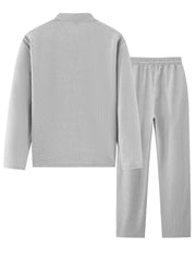 Men's 2pcs Set: Long-Sleeve Shirt and Drawstring Pants - Clean, Comfortable, Breathable