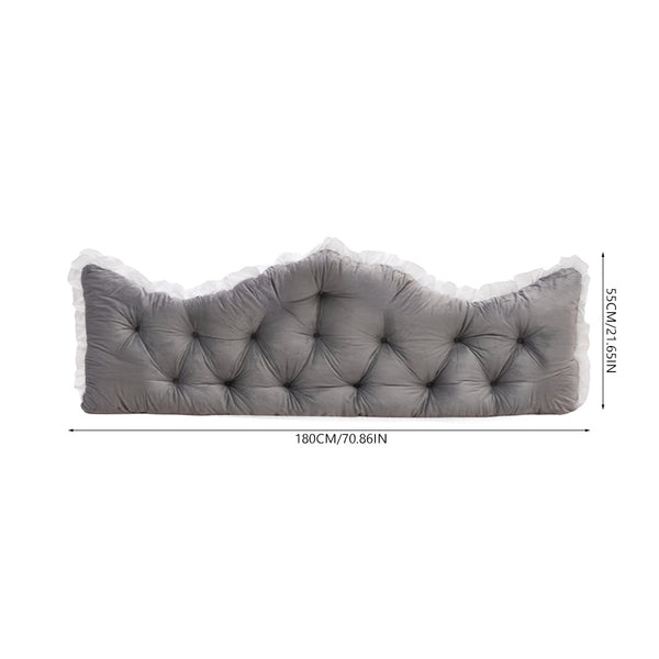 Large Ultra-Soft Comfortable Plush Backrest Pillow, Princess Style Reading Cushion, Neck and Back Support, Luxurious Fashionable Home Style Multifunctional Lace Ruffled Headboard Cushions, Suitable for Bedroom, Living Room, Dorm, Sofa Home Decor, Machine