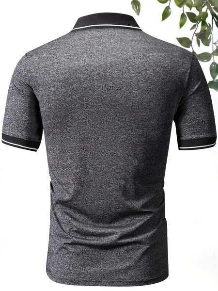 3pcs Set of Summer Collared Men'S Short Sleeve Polo Shirts Solid Color Plain Multicolor Golf Shirts Casual Athletic Wear Men'S Top