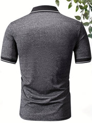 3pcs Set of Summer Collared Men'S Short Sleeve Polo Shirts Solid Color Plain Multicolor Golf Shirts Casual Athletic Wear Men'S Top