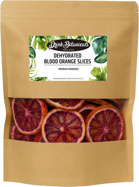 Drink Botanicals Ireland Dried Blood Orange Slices Wheels | 16+Slices | 100% Natural | for Cocktail Garnishing, Wreath, Cakes, Snacking, Infusions, Desserts | 1.76 Oz, 50 Grams |Resealable Kraft Pouch