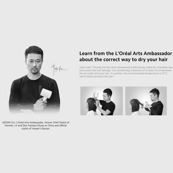 Xiaomi Ionic Hair Dryer H300,20 M/S Super Large Air Flow,2-Speed Three Temperature Settings,Powerful And Fast Hair Dryer, Hot And Cold Air Constant Temperature Hair Care Without Damage