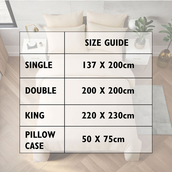Duvet Cover Set with Matching Pillowcase Microfibre Wrinkle Resistant with Quick Popper Fastening