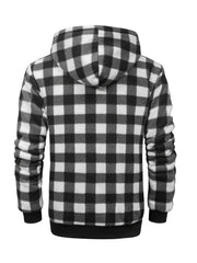 Jacket for Men Heavyweight Fleece Hoodies Thick Sherpa Lined Flannel Plaid Shirt Jacket