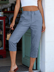 Women'S High-Waisted Straight-Leg Cropped Casual Pants | Side-Pocket Design, Breathable Drape Fabric, Office & Commute Pants | 2026 Summer New Arrival Women'S Casual Pants, Summer Women'S Clothing, Women'S, Affordable