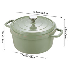 20cm/24cm Enamel Stew Pot, Double-Handled Non-Stick Soup Pot for Instant Noodles and Daily Cooking, Suitable for Gas Stove and Induction Cooker, White/Green/Red