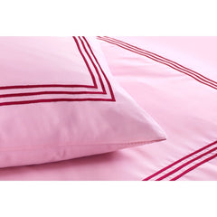 Embroided Baratta Stitch Duvet Cover Set with Matching Pillowcases - Ultra-soft Brushed Microfibre – Chic & Modern Design – Easy Care & Machine Washable