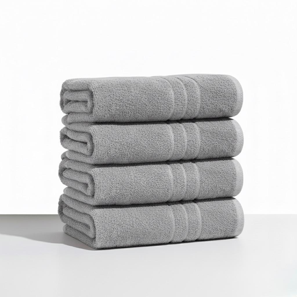 Pack of 4 Large Bath Towels 80×160cm – 100% Cotton, 500GSM Thick, Super Soft & Highly Absorbent, Quick Dry Luxury Bathroom Towels for Home & Everyday Use